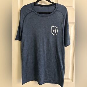 lululemon athletica Atomic Athlete Mens Metal Vent Tech Navy Blue Activewear Top